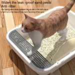 Semi-closed Cat-ear Baffle Cat Litter Basin Deodorization Cat Toilet - Image 4