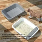 Semi-closed Cat-ear Baffle Cat Litter Basin Deodorization Cat Toilet - Image 7