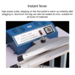 Pedal Type Sealing Machine Heat Shrinkable Film Cutting Machine Plastic Bag Sealer, EU Plug - Image 7