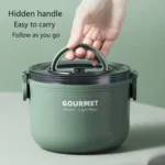 304 Stainless Steel Insulated Bowl Student Plastic Shell Lunch Box - Image 4