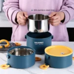 304 Stainless Steel Insulated Bowl Student Plastic Shell Lunch Box - Image 5