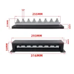 RV 600A High Current busbar 8-way Straight M10 Wiring Studs - Image 6