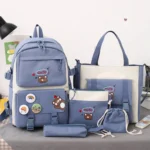 5pcs/Set Student Schoolbags, Lightweight and Cute Girls Backpack