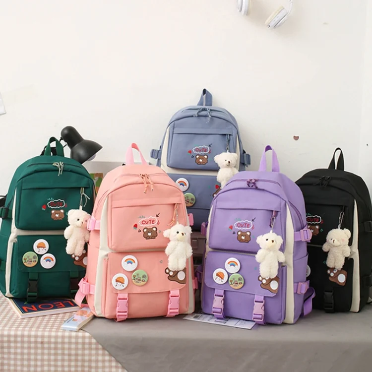 EDA0056760_B5.webp 5pcs/Set Student Schoolbags, Lightweight and Cute Girls Backpack - Image 6
