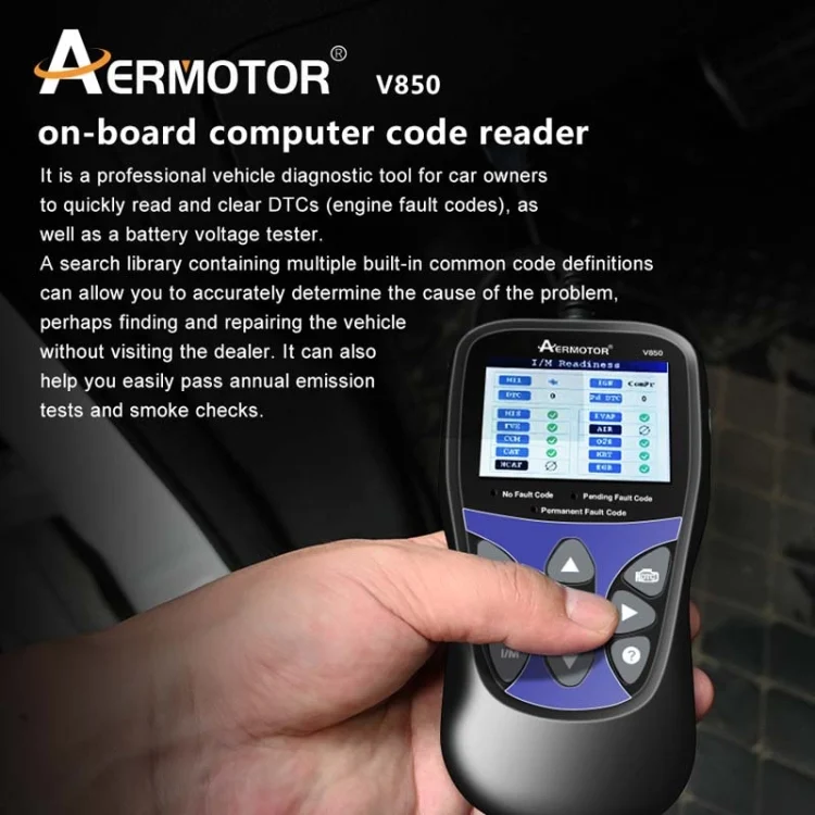 EDA005677701A_5.webp AERMOTOR V850 Car OBD2 Code Reader Diagnostic Scan Tool - Image 6