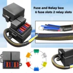 12V 4 Pin IP65 Waterproof Car 6 Slots Modified Relay Fuse Box with Cable Kit - Image 5