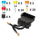 Car Modified 12 Slots Relay Fuse Box with Cable - Image 4