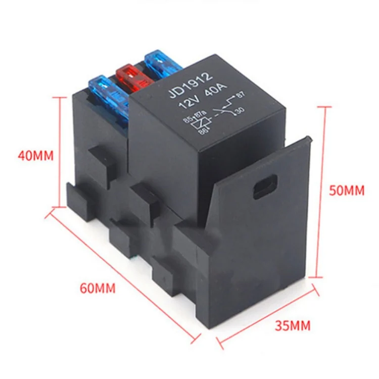EDA0057021_B1.webp Car RV Engine Compartment Multi-Way Fuse Holder 3 Ways With Relay Holder - Image 2