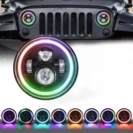 C0090 7 inch Car Colorful Round Angel Eye Headlight