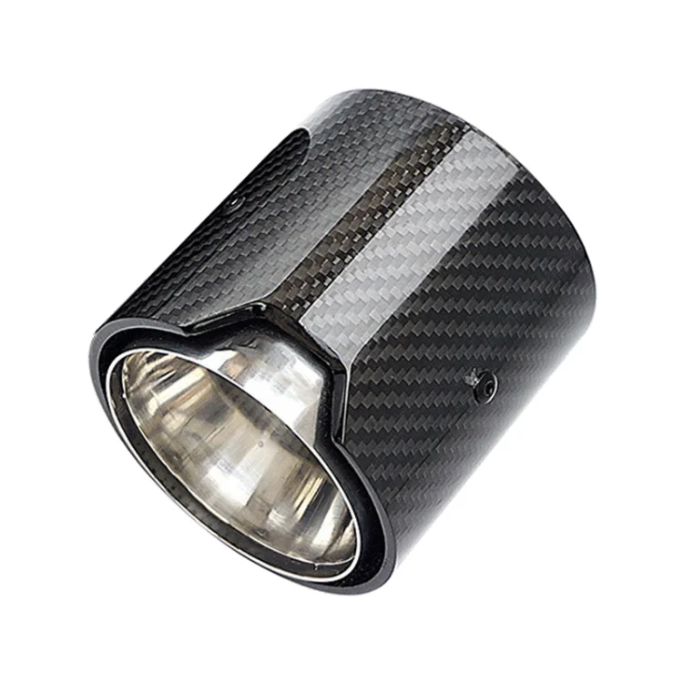 EDA00572602_1.webp Car Modified MP Exhaust Pipe Glossy 90mm Carbon Fiber Short Tail Throat for BMW 3 Series - Image 2