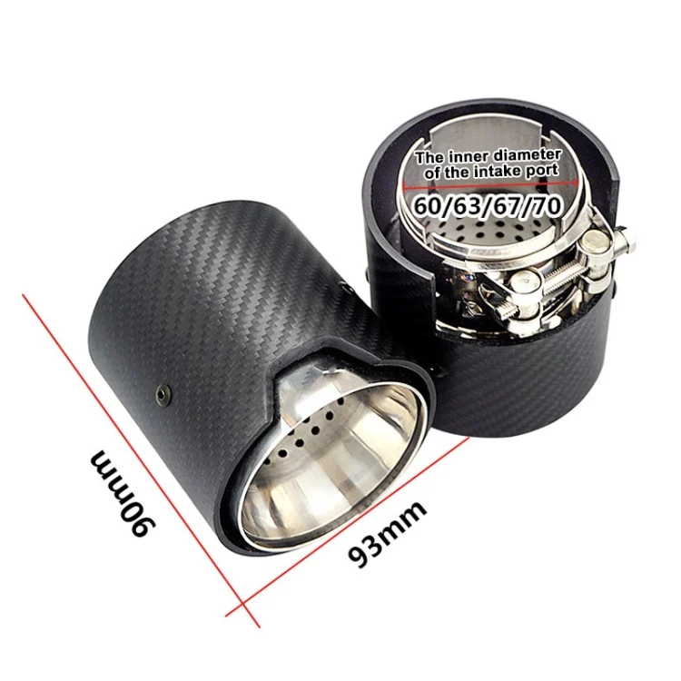 EDA00572602_3.webp Car Modified MP Exhaust Pipe Glossy 90mm Carbon Fiber Short Tail Throat for BMW 3 Series - Image 4