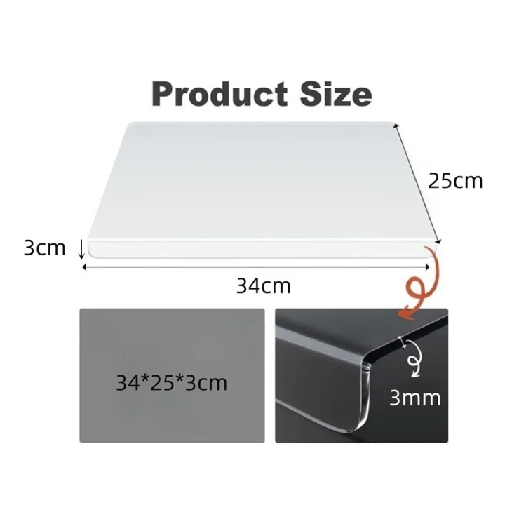 EDA0057707_3.webp YX048 Transparent Acrylic Fruit Vegetable Cutting Board with Anti-Slip Mat - Image 4