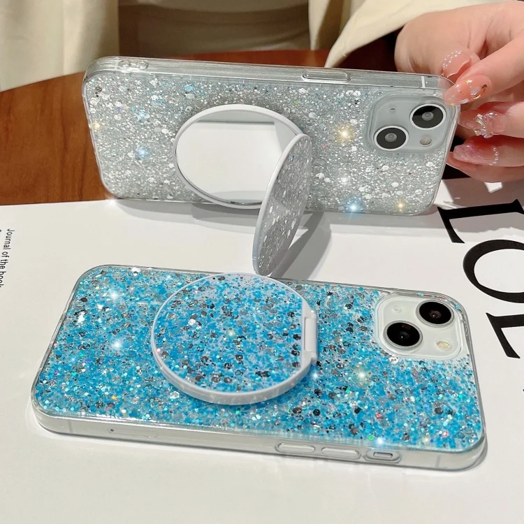 EDA0057859_B3.webp Starry Sequin Round Mirror Stand Epoxy TPU Phone Case - Image 4