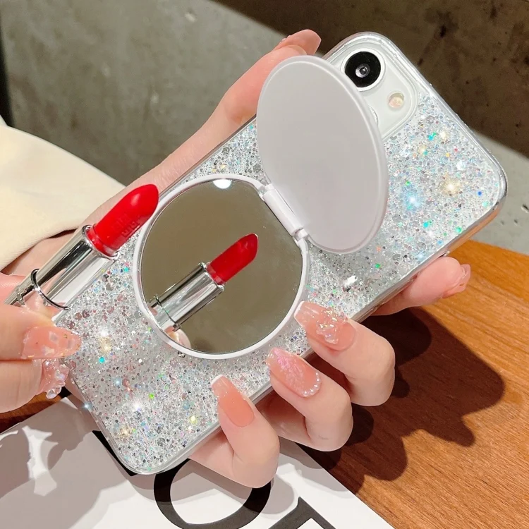 EDA0057859_B4.webp Starry Sequin Round Mirror Stand Epoxy TPU Phone Case - Image 5