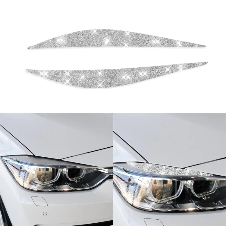 Car Lamp Eyebrow Diamond Decoration Sticker, Left and Right Drive