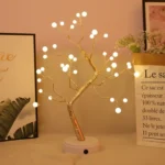 36 LEDs Pearl Tree Copper Wire Table Lamp Creative Decoration Touch Control Night Light (Warm White Light) - Image 2