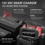 FOXSUR 12V / 24V 20A 300W Portable Motorcycle Car Smart Battery Charger - Image 4