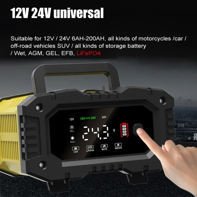 EDA0058410_B3.webp FOXSUR 12V / 24V 10A Portable Motorcycle Car Smart Battery Charger - Image 4