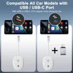 THT-020-9-1 USB + USB-C / Type-C Wired to Wireless Carplay / Android Auto Adapter - Image 8