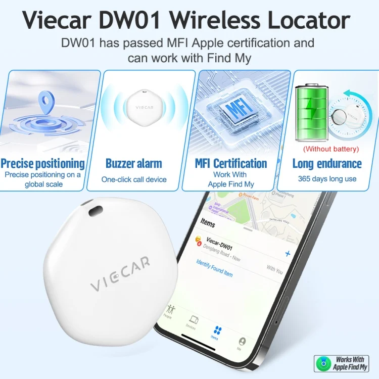 EDA0058764_3.webp VIECAR DW01 Car Key Anti-lost Detection Wireless Location Tracker - Image 4
