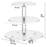 YX062 3 Tier Acrylic Circular Cupcake Stand - Image 2