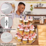 YX062 3 Tier Acrylic Circular Cupcake Stand - Image 8