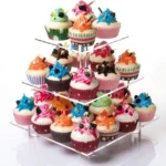 YX063 3 Tier Acrylic Square Cupcake Stand - Image 4