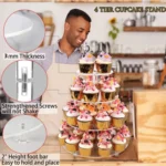 YX064 4 Tier Acrylic Circular Cupcake Stand - Image 3