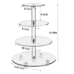 YX064 4 Tier Acrylic Circular Cupcake Stand - Image 7