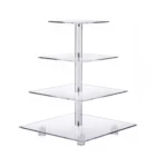 YX065 4 Tier Acrylic Square Cupcake Stand