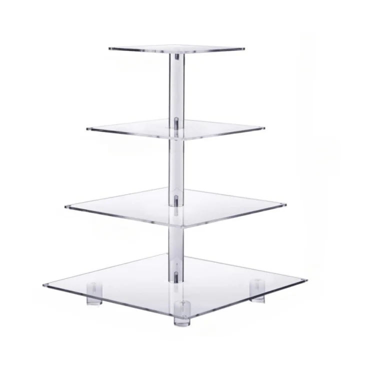 YX065 4 Tier Acrylic Square Cupcake Stand