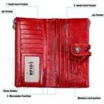 3513 Antimagnetic RFID Multi-function Retro Leather Lady Wallet Large-capacity Purse with Card Holder - Image 4