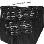 50cm 16 Card Long Curly Hair Wig Seamless Hair Extension Piece - Image 4