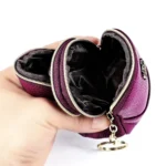 2027 Lady Leather Zipper Wallet Purse Double-pocket Little Shell Bag - Image 5