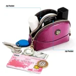 2027 Lady Leather Zipper Wallet Purse Double-pocket Little Shell Bag - Image 6