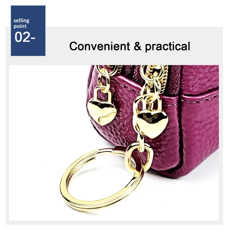 EDA00596501A_7.webp 2027 Lady Leather Zipper Wallet Purse Double-pocket Little Shell Bag - Image 8