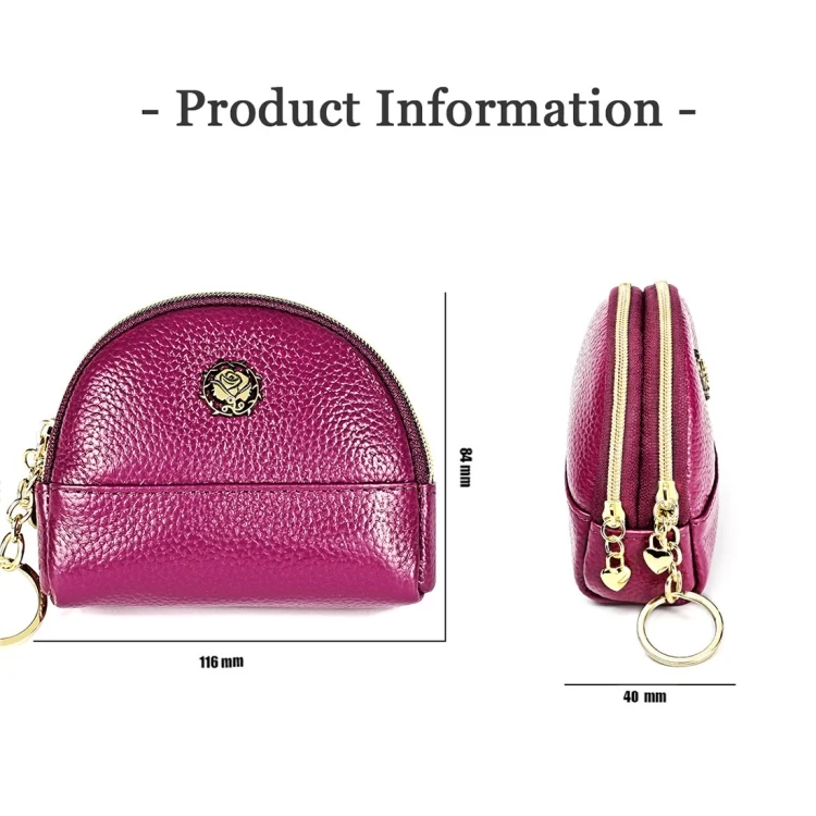 EDA00596501A_8.webp 2027 Lady Leather Zipper Wallet Purse Double-pocket Little Shell Bag - Image 9