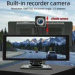 B5303R 10.26 inch Portable Car MP5 Player Built-in Driving Recorder Support CarPlay / Android Auto - Image 4