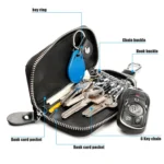 9108 Large Capacity Zipper Leather Keys Holder Bag Multi-function Wallet - Image 8