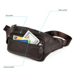 6030 Outdoor Leather Single Shoulder Messenger Bag Sports Multi-functional Phone Waist Bag - Image 6