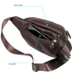 6030 Outdoor Leather Single Shoulder Messenger Bag Sports Multi-functional Phone Waist Bag - Image 7