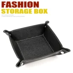 7001 Leather Desktop Square Storage Box Household Life Oddments Tray - Image 2
