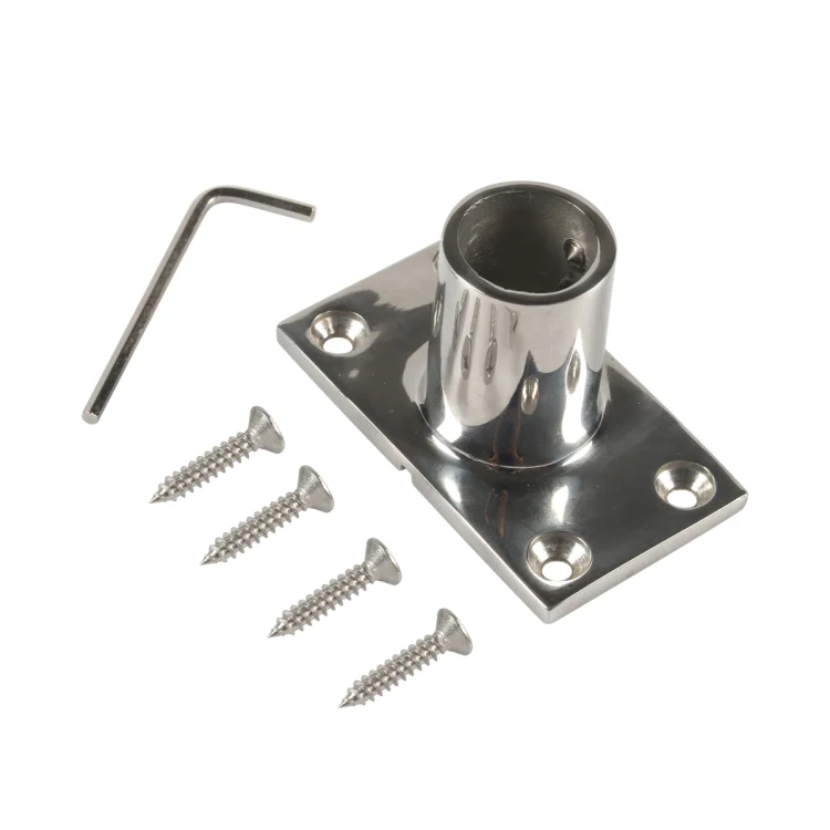 EDA006032701A.webp A8767 Ship / Yacht 316 Stainless Steel 90 Degree Square Tube Holder with Screws + Wrench - Image 1