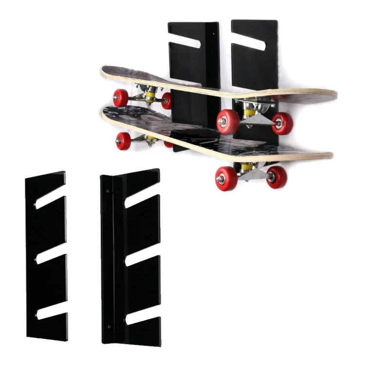 EDA006075901A.webp YX076 Wall Mount Four Wheel Skateboard Storage Bracket - Image 1