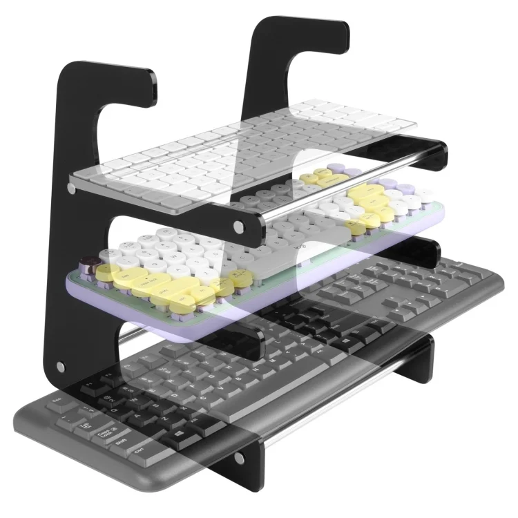 EDA006143901A_1.webp Acrylic Keyboard Storage Bracket Three Layer Keyboard Display Stand - Image 2