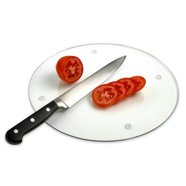 EDA0061452.webp Transparent Acrylic Round Cutting Board with Anti-Slip Mat, Size: 30x30x0.3cm - Image 1