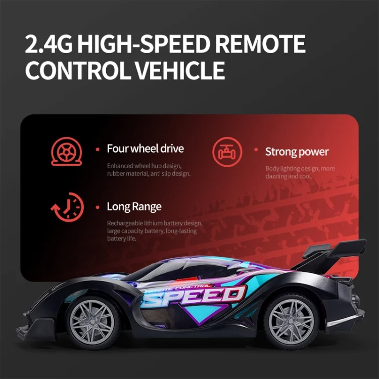 EDA006172501A_4.webp Q170 Colorful Lights Racing Four-wheel Drive Remote Control Car - Image 5