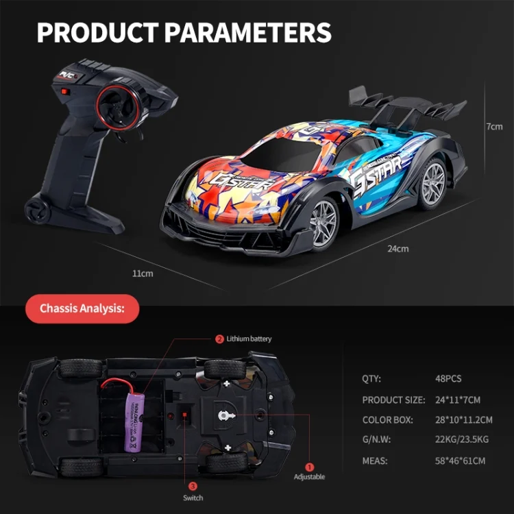 EDA006172501A_6.webp Q170 Colorful Lights Racing Four-wheel Drive Remote Control Car - Image 7