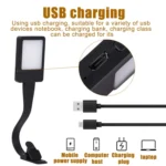LED Reading Light Clip Book USB Charging Mini Bedside Learning Lamp - Image 4