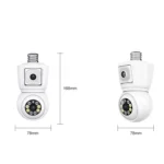 ESCAM QF202 E27 2x2MP Dual Lens Motion Detection Waterproof WiFi IP Two Way Audio Night Vision Camera - Image 2